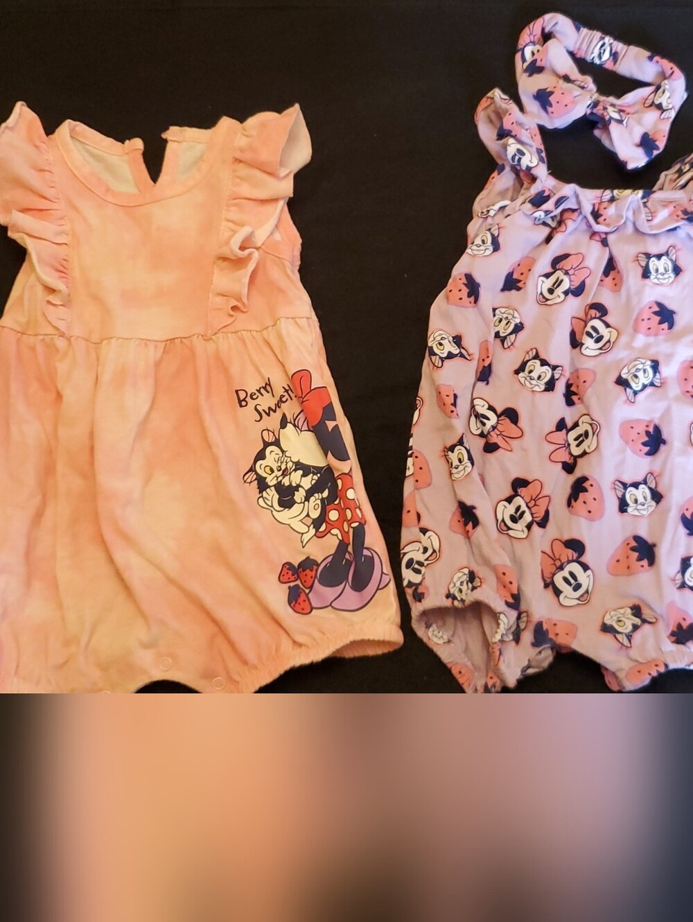 Two Minnie Mouse Rompers